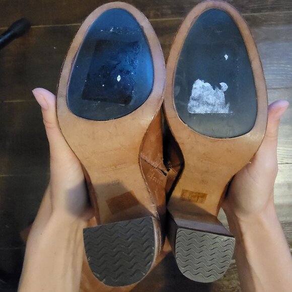 NEW Free People Dakota Tall Boots Womens 7 Brown Distressed Leather Knee High - Picture 7 of 14